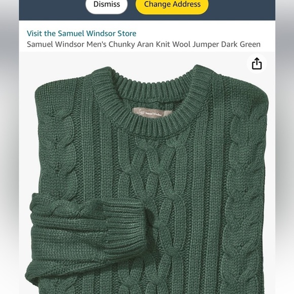 Kelly Green Samuel Windsor‎ Fisherman’s Cable Knit 💯% Wool Sweater Mens Size L - Picture 8 of 14